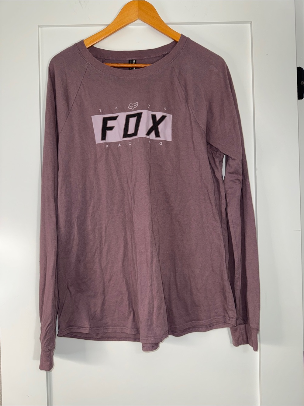 Fox Racing Long Sleeve Crewneck Top Mauve Pink Sz XL basic minimalist motorbike